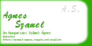 agnes szamel business card