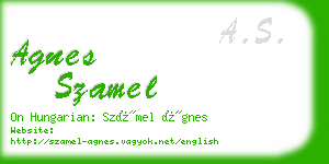 agnes szamel business card